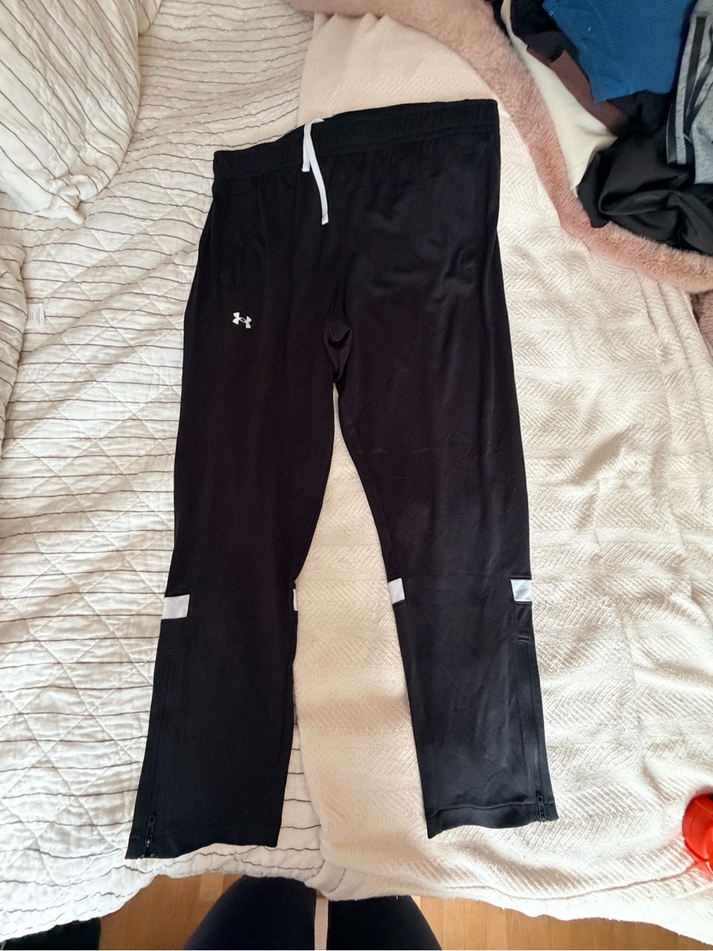 Under Armour Black Joggers with White Drawcord and Trim